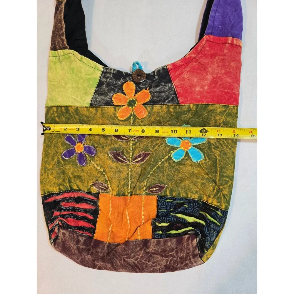 Bohemian‎ Patchwork Shoulder Bag Floral Print Cotton Handmade Nepal Kathmandu